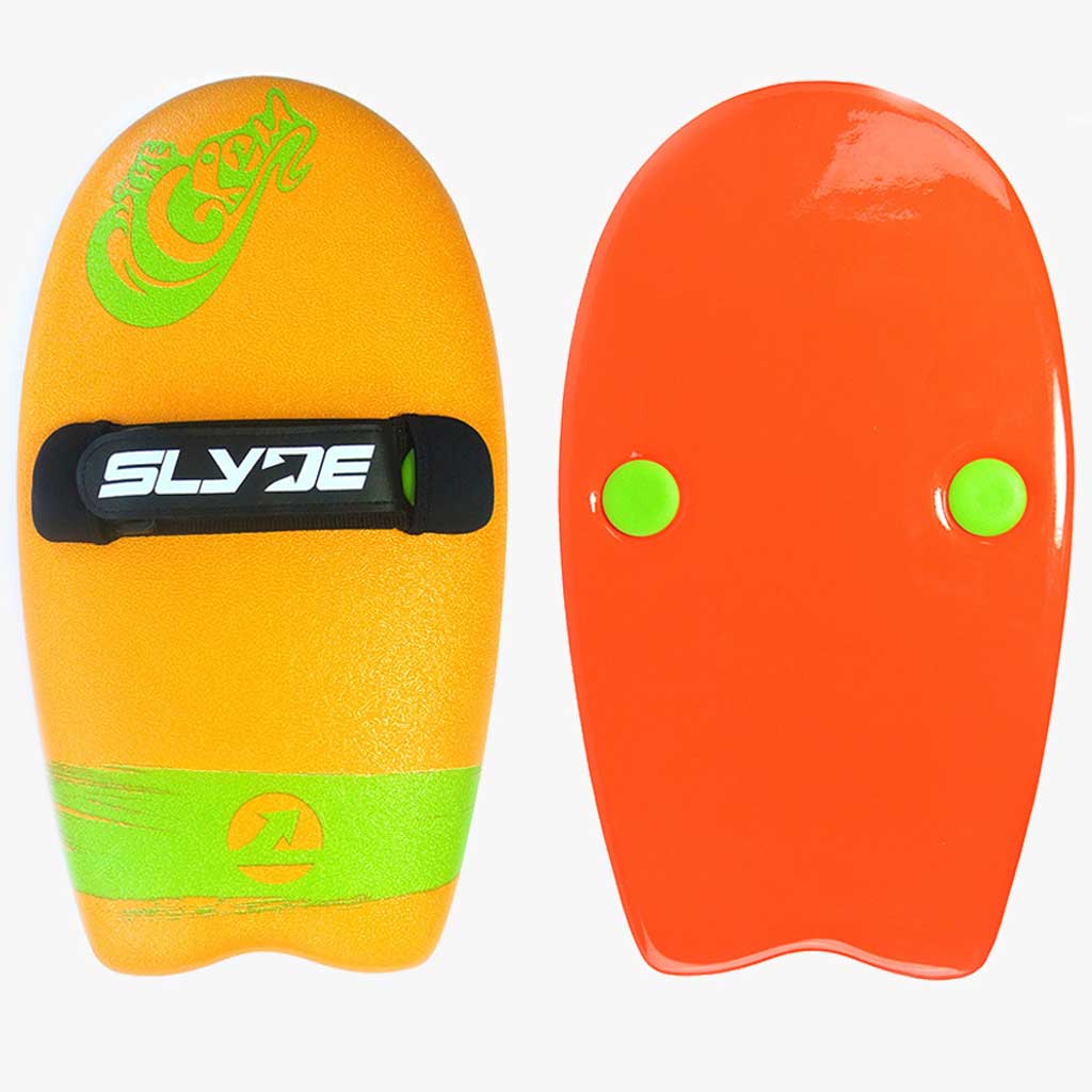 The Slyde Grom soft top handboard for bodysurfing with hand strap 